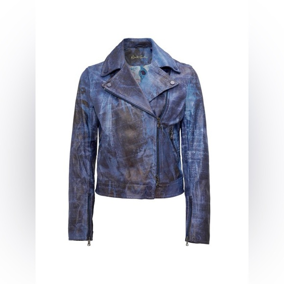 NWT Robert Graham Leather Moto Jacket Medium - Picture 5 of 16